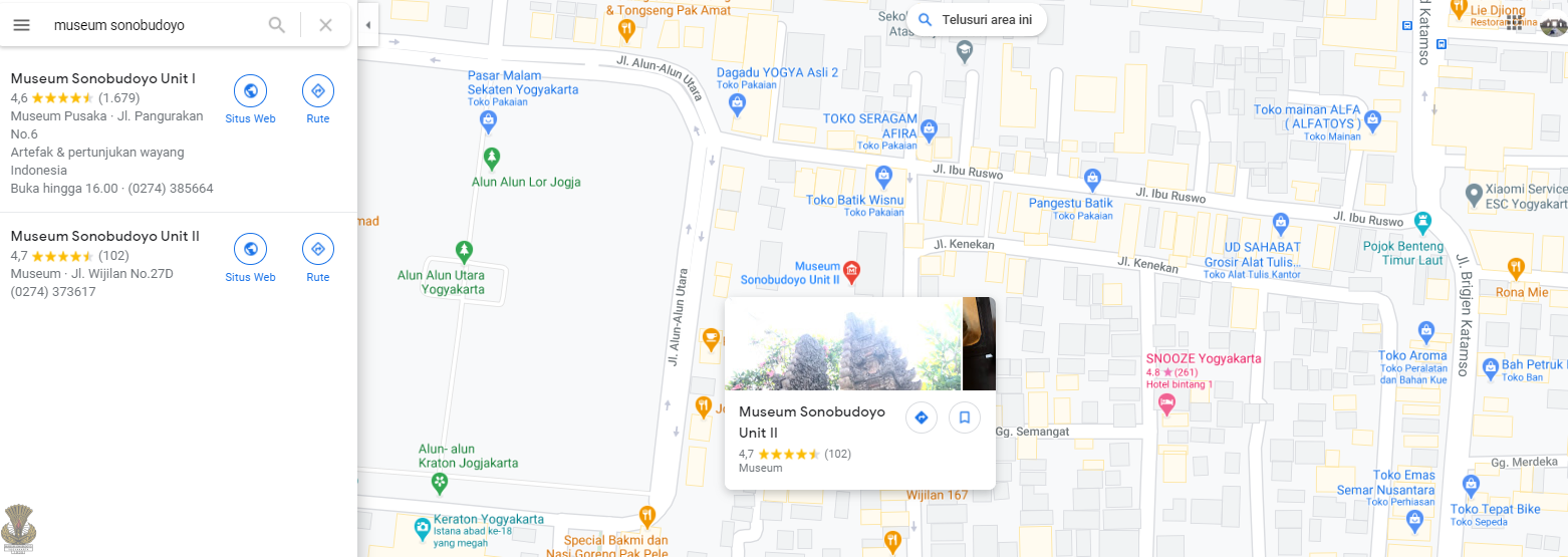 Petunjuk Arah Museum Sonobudoyo Unit 2