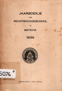 JAARBOEKJE DER RECHTSHOOGESCHOOL TE BATAVIA 1936 (5074)