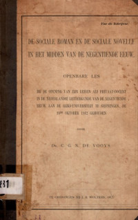 DE SOCIALE ROMAN EN DE SOCIALE NOVELLE IN HET MIDDEN VAN DE NEGENTIENDE EEUW (5081)
