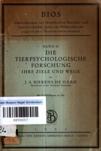 DIE TIERPSYCHOLOGISCHE FORSCHUNG IHRE ZIELE UND WEGE (8324)