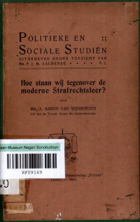 POLITIEKE EN SOCIALE STUDIËN: HOE STAAN WIJ TEGENOVER DE MODERNE STRAFRECHTSLEER? (8449)