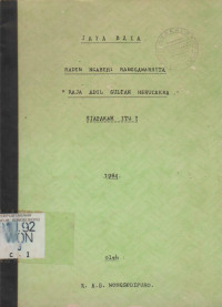 JAYA BAYA RADEN NGABEHI RANGGAWARSITA 