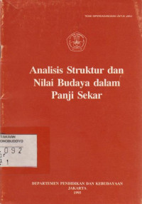 ANALISIS STRUKTUR DAN NILAI BUDAYA DALAM PANJI SEKAR