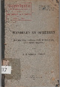 PAEDAGOGISCHE VLUGSCHRIFTEN SERIE I - NO. 2: WANDELEN EN OPMERKEN