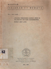 RISALAH SEJARAH DAN BUDAYA UPACARA PERKAWINAN BAWAH UMUR DI KALURAHAN KALI SARA TAWANGMANGU
