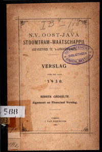 N.V. OOST-JAVA STOOMTRAM-MAATSCHAPPIJ  (GEVESTIGD TE 'S-GRAVENHAGE) (4588)