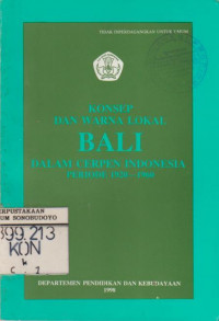 KONSEP DAN WARNA LOKAL BALI DALAM CERPEN INDONESIA PERIODE 1920-1960