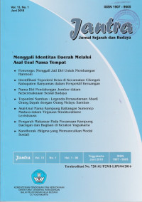 JANTRA JURNAL SEJARAH DAN BUDAYA VOL. 13, NO. 1 JUNI 2018
