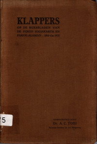 KLAPPERS: OP DE RIJKSBLADEN VAN DE RIJKEN JOGJAKARTA EN PAKOE-ALAMAN 1916 t/m 1932 (2625)