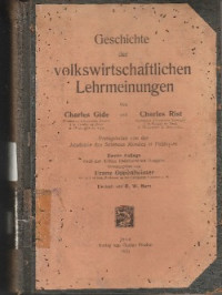 GESCHICHTE DER VOLKSWIRTSCHAFTLICHEN LEHRMEINUNGEN