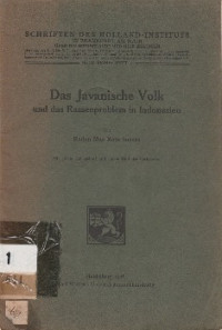 DAS JAVANISCHE VOLK UND DAS RASSENPROBLEM IN INDONESIEN