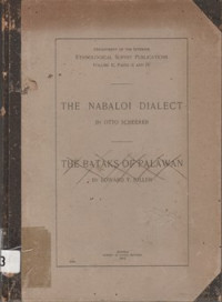 DEPARTMENT OF THE INTERIOR ETHNOLOGICAL SURVEY PUBLICATIONS VOLUME II, PARTS II AND III : THE NABALOI DIALECT