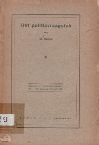 HET POLITIEVRAAGSTUK ( OVERDRUK UIT 