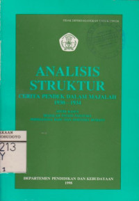 ANALISIS STRUKTUR CERITA PENDEK DALAM MAJALAH 1930-1934