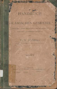 HANDBUCH ISLAMISCHEN GESETZES