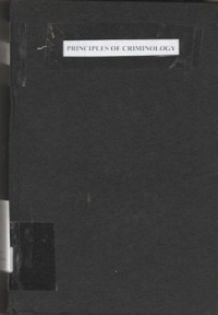 PRINCIPLES OF CRIMINOLOGY