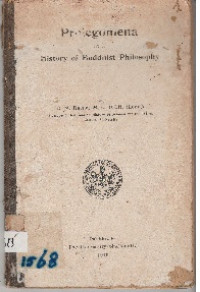 PROLEGOMENA TO A HISTORY OF BUDDHIST PHILOSOPHY
