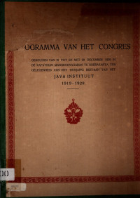 PROGRAMMA VAN HET CONGRES: JAVA INSTITUUT (4600)