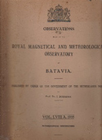 OBSERVATIONS MADE AT THE ROYAL MAGNETICAL AND METEOROLOGICAL OBSERVATORY AT BATAVIA VOL. LVIII A, 1935: METEOROLOGICAL OBSERVATIONS