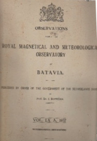 OBSERVATIONS MADE AT THE ROYAL MAGNETICAL AND METEOROLOGICAL OBSERVATORY AT BATAVIA VOL. LX A, 1937: METEOROLICAL OBSERVATIONS