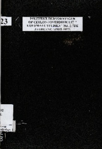 POLITIEKE HERVORMINGEN OP CEYLON ( OVERDRUK UIT 