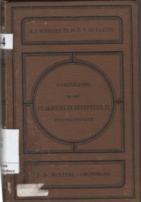 HANDLEIDING BIJ HET ONDERWIJS IN RECEPTUUR II: PHARMACOGNOSIE
