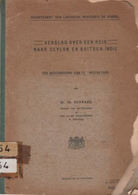 VERSLAG OVER EEN REIS NAAR CEYLON EN BRITISCH-INDIE