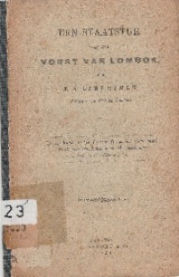 EEN STAATSTUK VAN DEN VORST VAN LOMBOK
