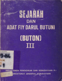 SEJARAH DAN ADAT FIY DARUL BUTUNI (BUTON) III