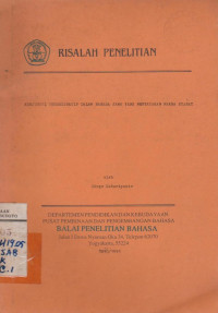 RISALAH PENELITIAN KONJUNGSI SUBORDINATIF DALAM BAHASA JAWA YANG MENYATAKAN MAKNA SYARAT