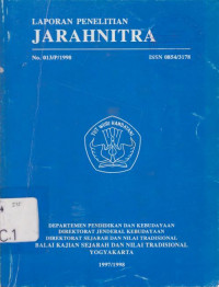 LAPORAN PENELITIAN JARAHNITRA 013 1997/1998