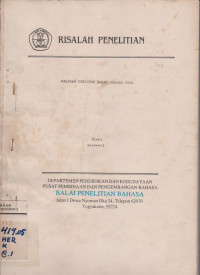 RISALAH PENELITIAN KALIMAT DALAM BAHASA JAWA