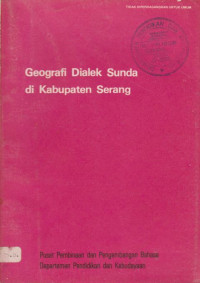GEOGRAFI DIALEK SUNDA DI KABUPATEN SERANG