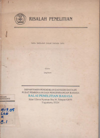 RISALAH PENELITIAN KATA TAMBAHAN DALAM BAHASA JAWA