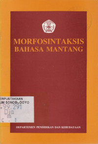 MORFOSINTAKSIS BAHASA MANTANG