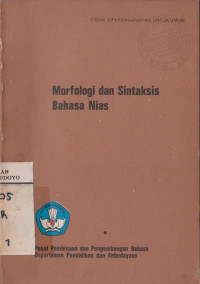 MORFOLOGI DAN SINTAKSIS BAHASA NIAS