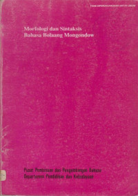 MORFOLOGI DAN SINTAKSIS BAHASA BOLAANG MONGONDOW