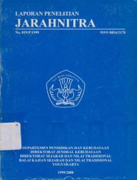 LAPORAN PENELITIAN JARAHNITRA 019 1999/2000