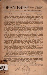 OPEN BRIEF: WEG MET HET ZIONISME! (4687)