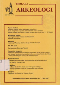 BERKALA ARKEOLOGI NOMOR 1 MEI TAHUN 2007