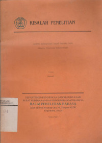 RISALAH PENELITIAN BENTUK PERSANDIAN DALAM BAHASA JAWA (SUATU TINJAUAN KOMPARATIF)