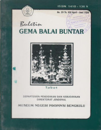 BULETIN GEMA BALAI BUNTAR NOMOR 29 TAHUN 1999