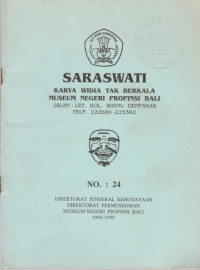 SARASWATI KARYA WIDIA TAK BERKALA MUSEUM NEGERI PROPINSI BALI NO.24