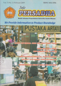 INFO PERSADHA MEDIA INFORMASI PERPUSTAKAAN UNIVERSITAS SANATA DHARMA VOLUME 7 2009