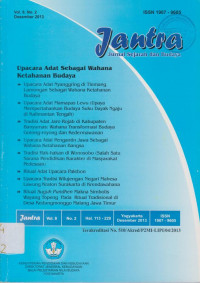 JANTRA JURNAL SEJARAH DAN BUDAYA VOL.8, NO.2 DESEMBER 2013