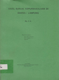 HASIL SURVAI KEPURBAKALAAN DI DAERAH LAMPUNG NO.2A