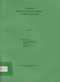 LAPORAN EKSKAVASI GUNUNG PIRING (LOMBOK SELATAN) NO.17