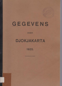 GEGEVENS OVER DJOKJAKARTA 1925