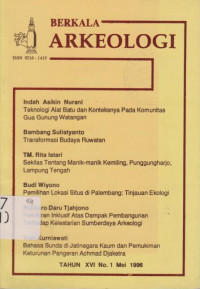 BERKALA ARKEOLOGI NOMOR 1 TAHUN 1996