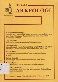 BERKALA ARKEOLOGI NOMOR 2 TAHUN 2007